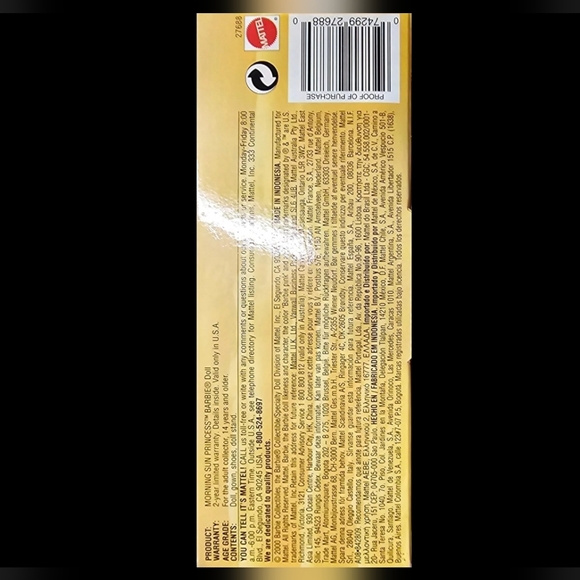 Morning Sun Princess 2000 Barbie Doll 27688 By Mattel NIB - Picture 9 of 10